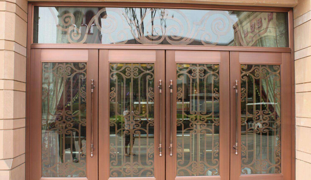 玻璃铜门